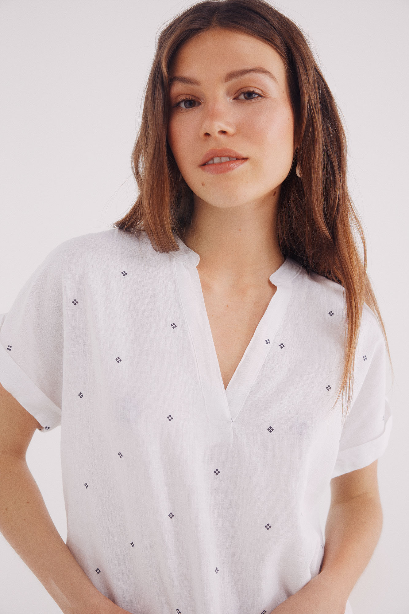 Springfield Blusa polo de algod&atilde;o estampada