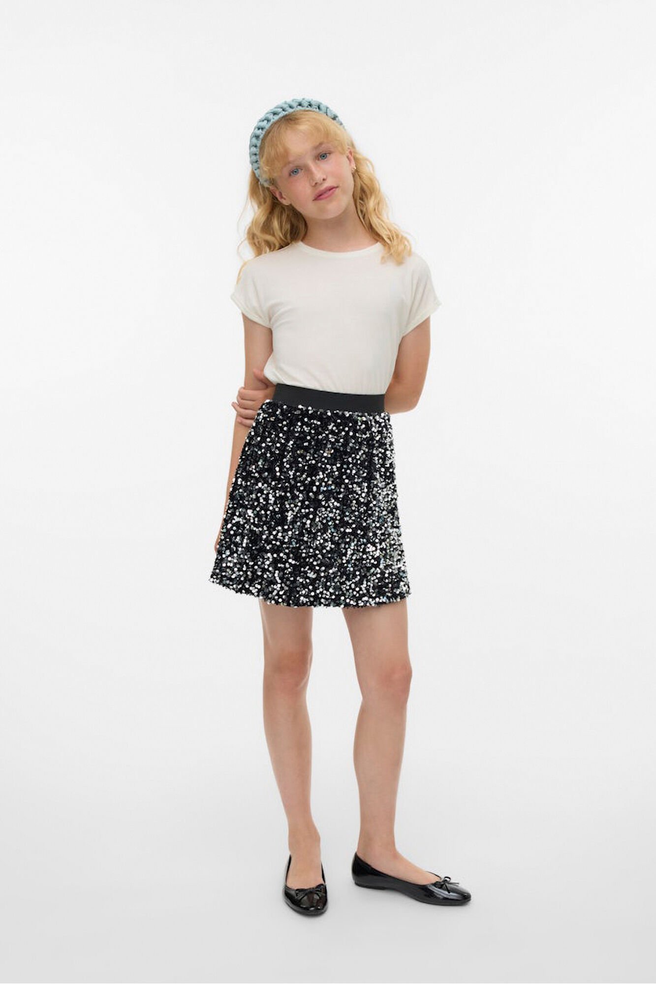 Vero Moda Girl Saia curta com lantejoulas 