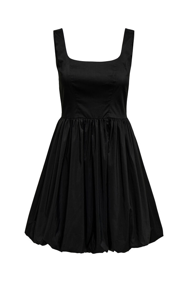 JDY Vestido curto com saia bal&atilde;o preto