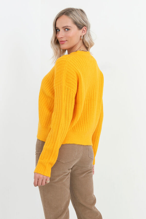 Brave Soul Casaco de malha amarelo