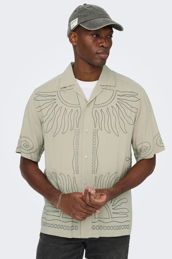Only & Sons Camisa de manga curta verde