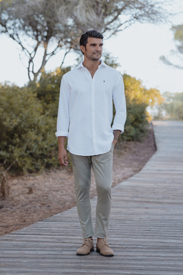 Celopman Camisa Estructura Punto blanco