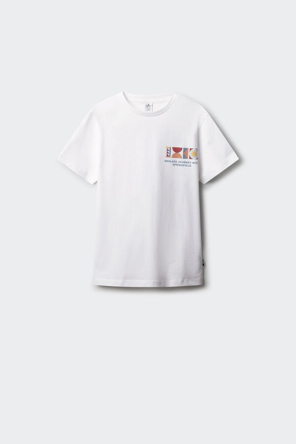 Springfield Kids Camiseta geometrica niño marfil