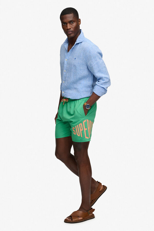 Superdry Ba&ntilde;ador con logo verde