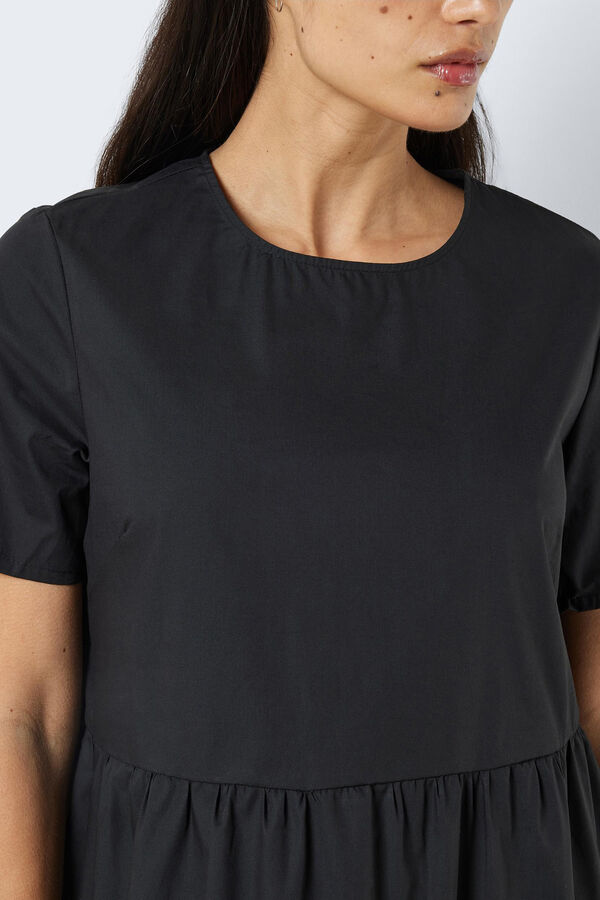 Noisy May Vestido midi de manga corta negro