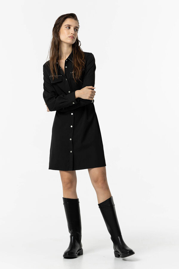 Tiffosi Vestido Camisero con Cintur&oacute;n negro