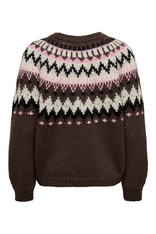 JDY Jersey de punto estampado marr&oacute;n