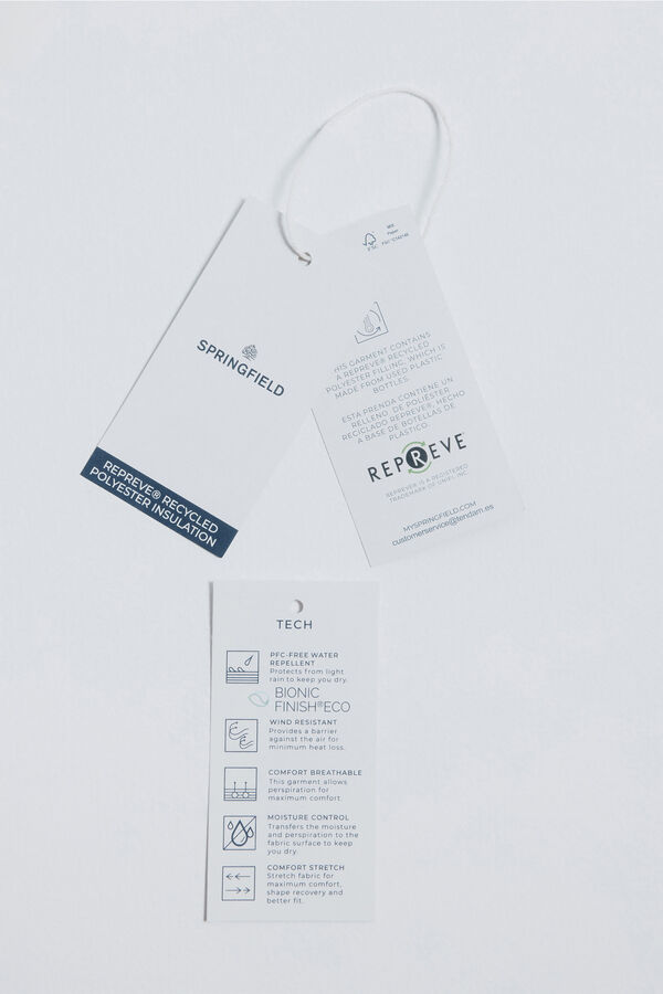 Springfield Blus&atilde;o t&eacute;cnica acolchoada preto