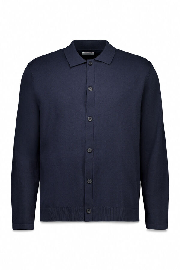 Springfield C&aacute;rdigan cuello polo botones azul