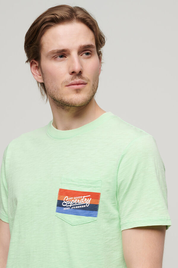 Superdry Camiseta a rayas con logo Cali verde