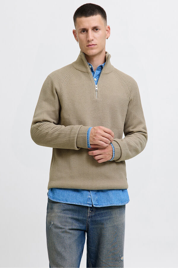 Jack & Jones Jersey cuello cremallera gris