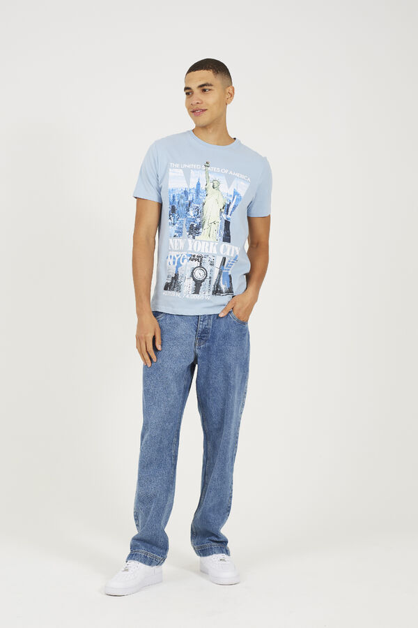 Brave Soul T-shirt estampada com manga curta azul