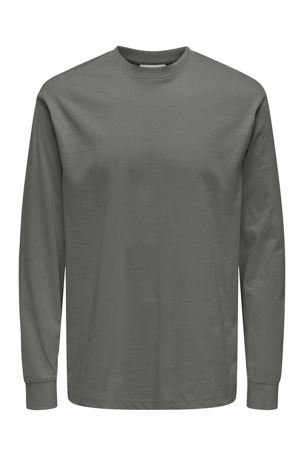 Only & Sons Camiseta relaxed de manga larga gris