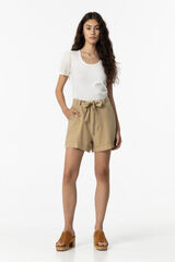 Tiffosi Bermuda com cinto lyocell cru