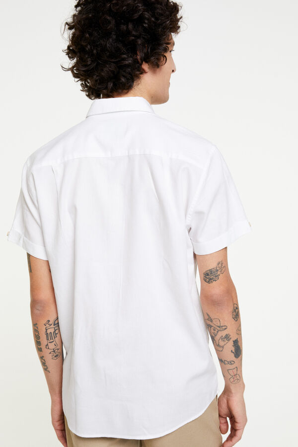 Springfield Camisa dobby color blanco