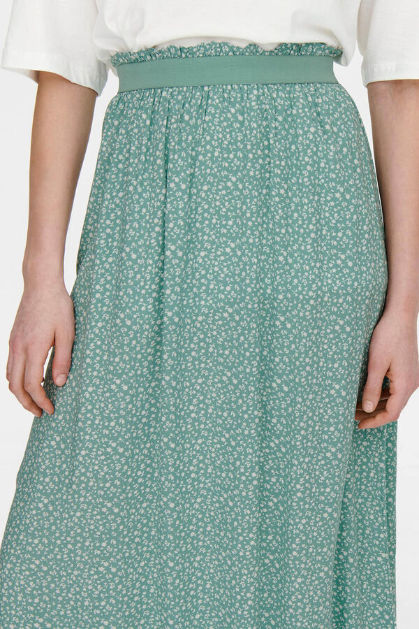 Only Langer Rock Print Gummibund verde