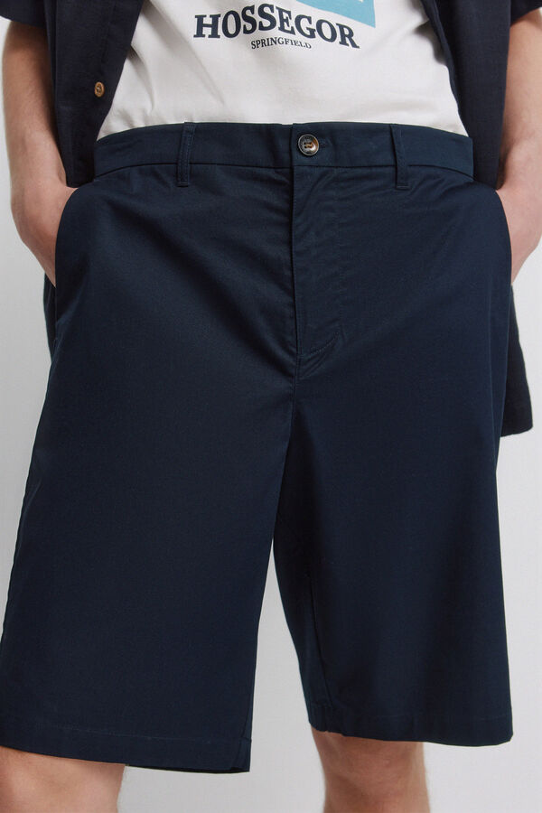 Springfield Bermudas de algod&atilde;o relaxed fit azul