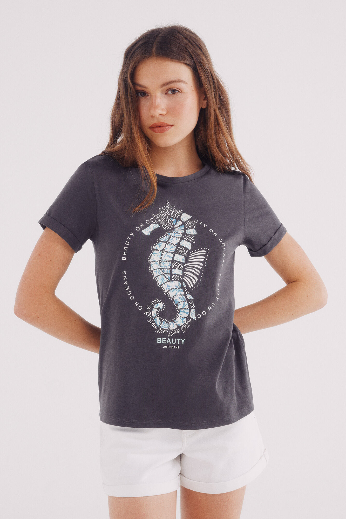 Springfield Camiseta gr&aacute;fica marina