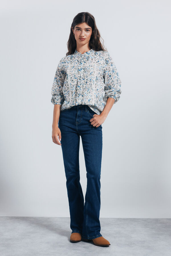 Springfield Blusa plumetti lace azul