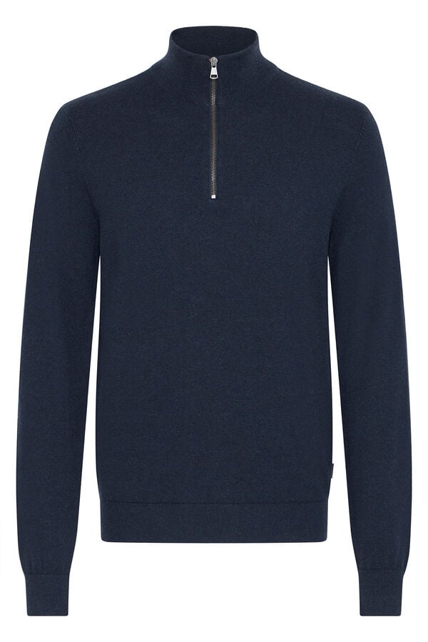 Blend Jersey cuello alto azul