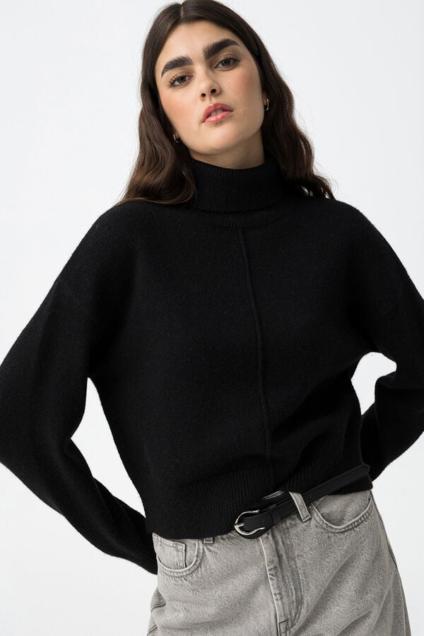 Tiffosi Camisola relaxado com costura frontal preto