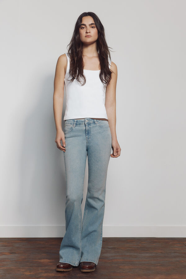 Springfield Jeans cintura m&eacute;dia flare  azul
