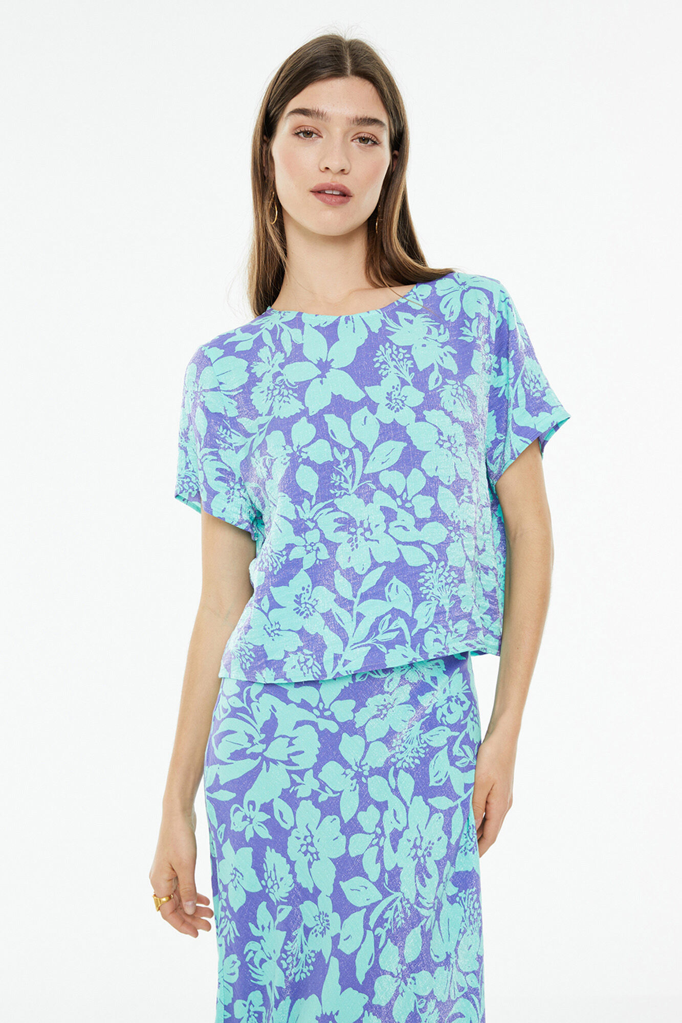 System Action Camisa estampado manga curta