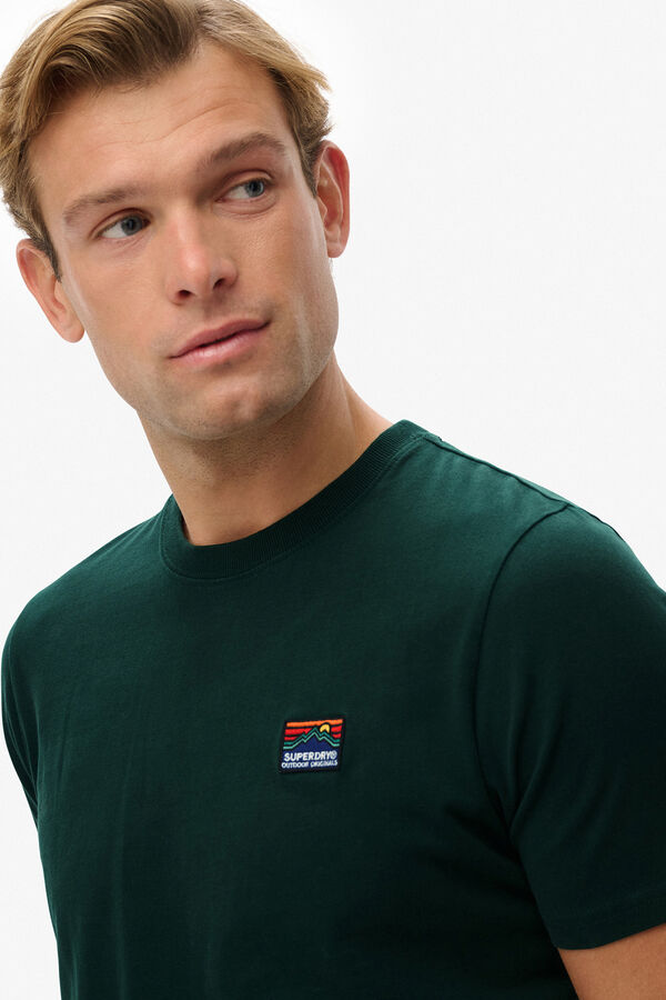Superdry Camiseta de manga manga curta com gola redonda verde