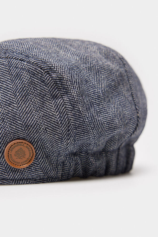 Springfield Chap&eacute;u plano de espiga com mistura de l&atilde; azul