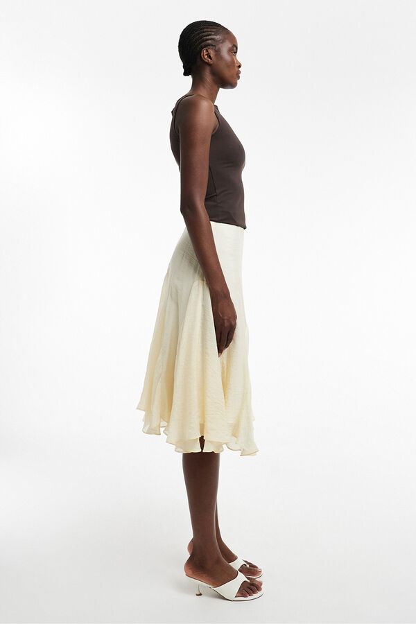 Topshop Saia midi amarelo