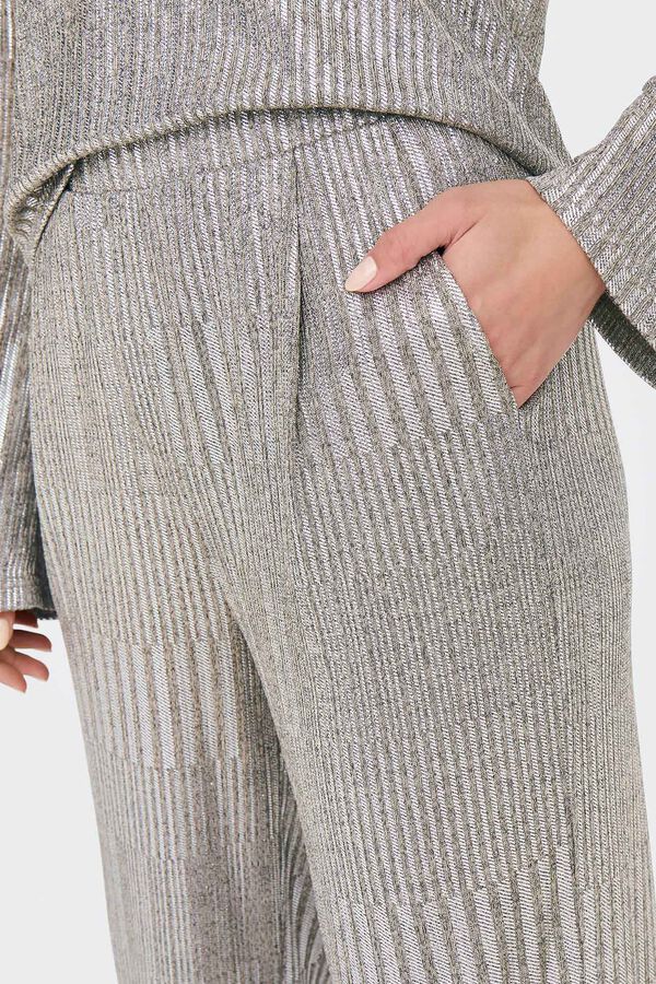 JDY Pantal&oacute;n largo y ancho con el&aacute;stico en la cintura gris