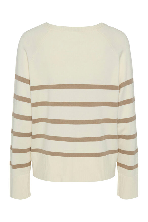 Pieces Jersey fino de rayas blanco