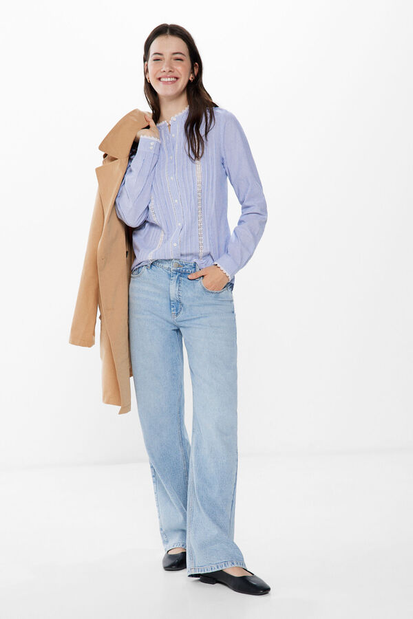 Springfield Blusa Algod&oacute;n Rayas Lace azul