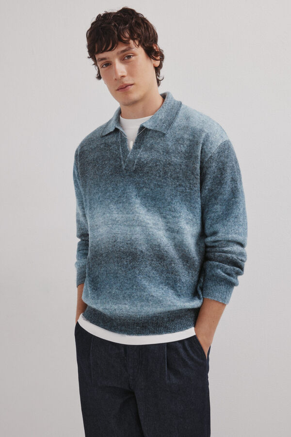 Springfield Jersey cuello polo azul
