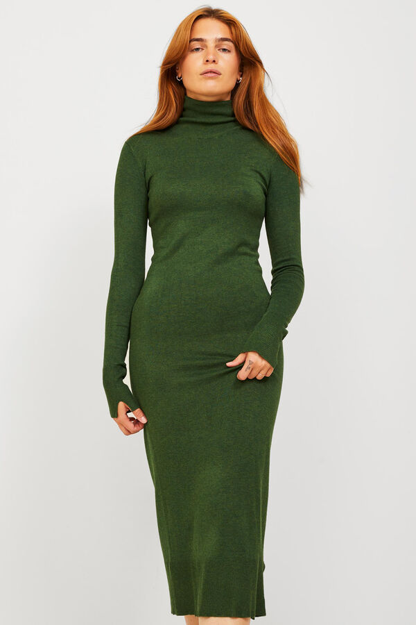 Jack & Jones Vestido midi de punto verde