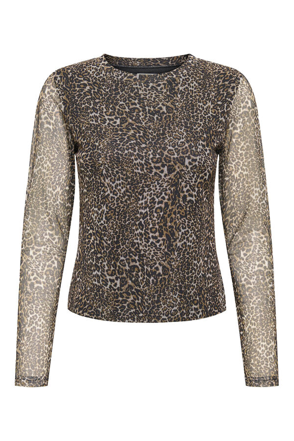 Only Camiseta semitransparente marr&oacute;n