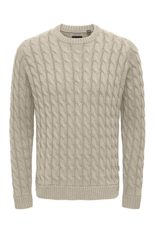Only & Sons Jersey cuello redondo gris