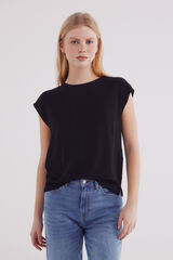 Springfield Camiseta lisa de viscose preto
