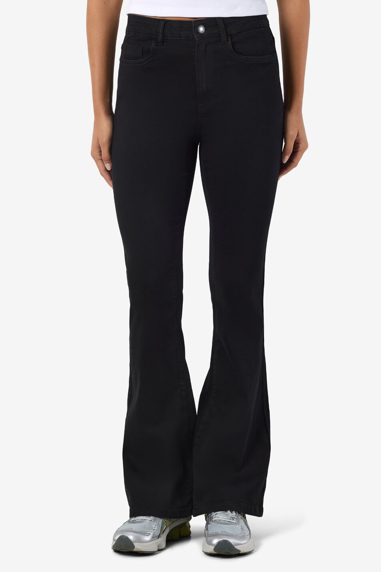Noisy May Jeans flare de cintura alta