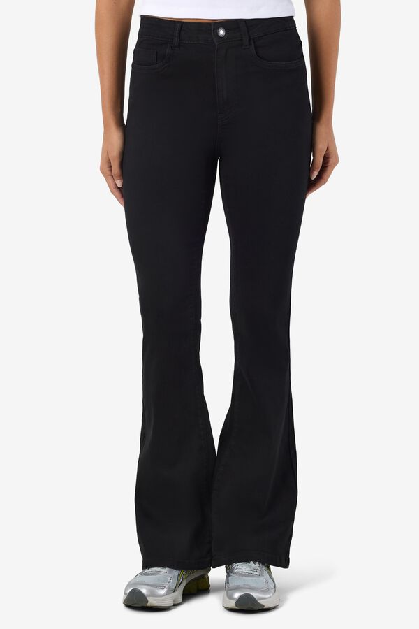 Noisy May Jeans flare de tiro alto negro