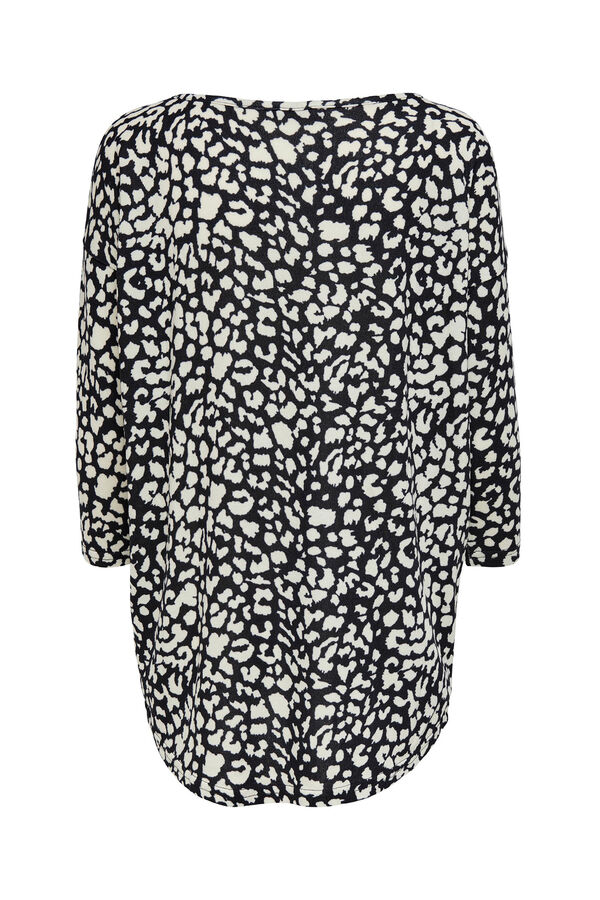 Only Camiseta de cuello barco y manga 4/5 negro