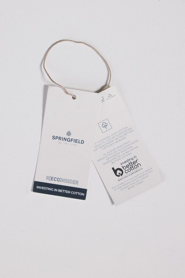 Springfield T-shirt decote padeiro bege