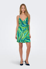 Only Vestido curto com la&ccedil;ada verde