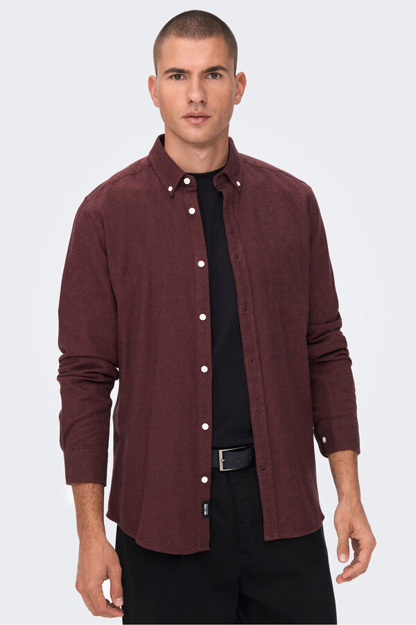 Only & Sons Camisa de manga comprida vermelho