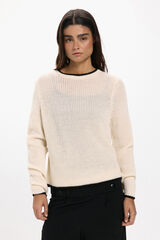 JDY Jersey cuello redondo blanco