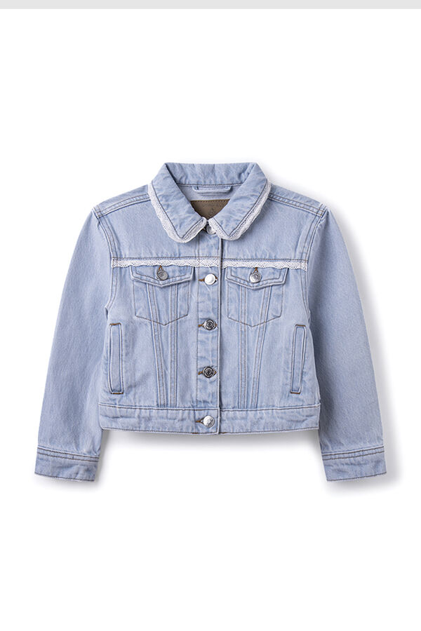 Springfield Kids Casaco denim folhos menina azul