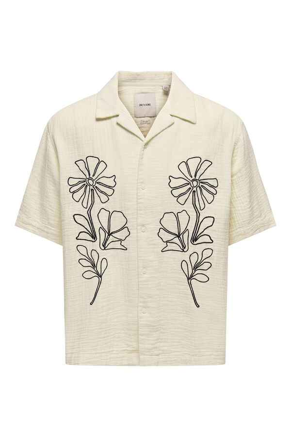 Only & Sons Camisa de manga curta bege