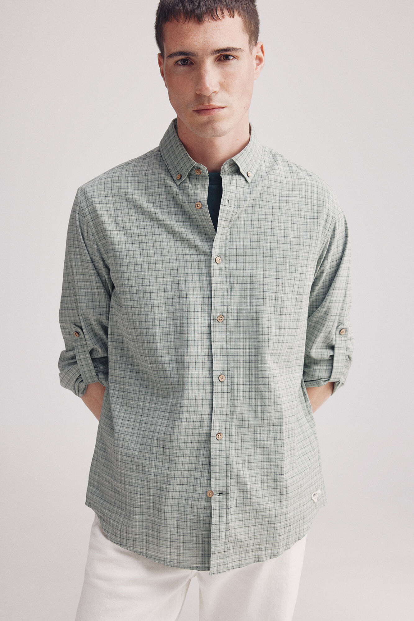 Springfield Camisa xadrez de algod&atilde;o favela