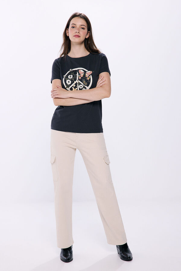 Springfield Camiseta gr&aacute;fica algod&oacute;n gris