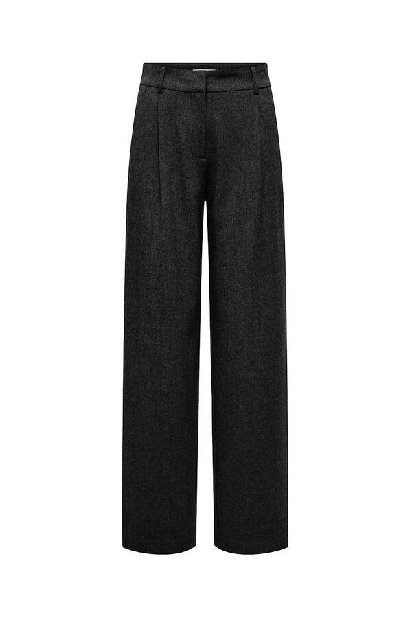 Only Pantal&oacute;n recto de pinzas negro